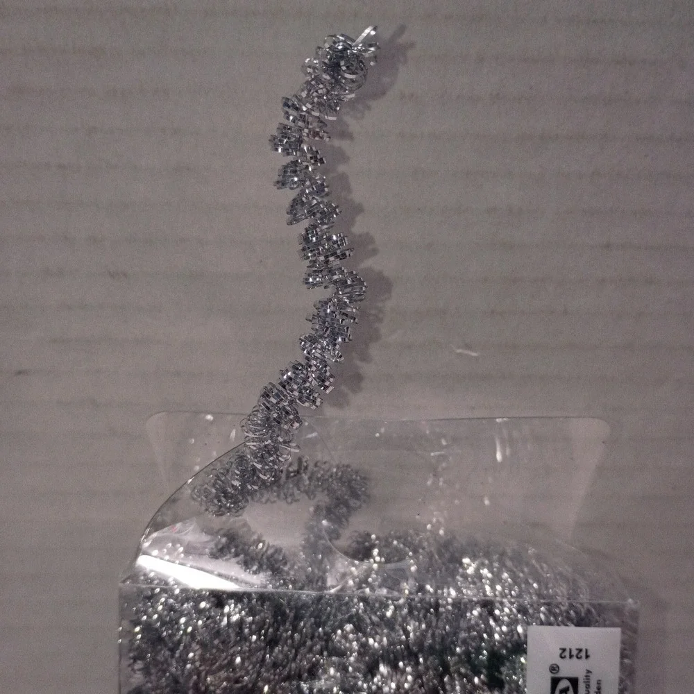 IKEA 2012 Julmys Silver Tinsel Garland 10m 11yd Spiral Curly Christmas Decor
